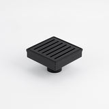 Radiant Slotted Square Shower Grate 100 mm + 38mm Outlet Matte Black 316-BLK-SGS-100-38