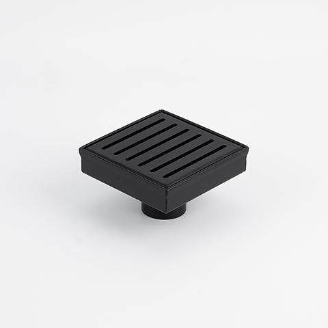 Radiant Slotted Square Shower Grate 100 mm + 74mm Outlet Matte Black 316-BLK-SGS-100-74
