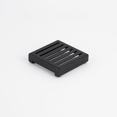 Radiant Slotted Square Shower Grate 100 mm + 74mm Outlet Matte Black 316-BLK-SGS-100-74
