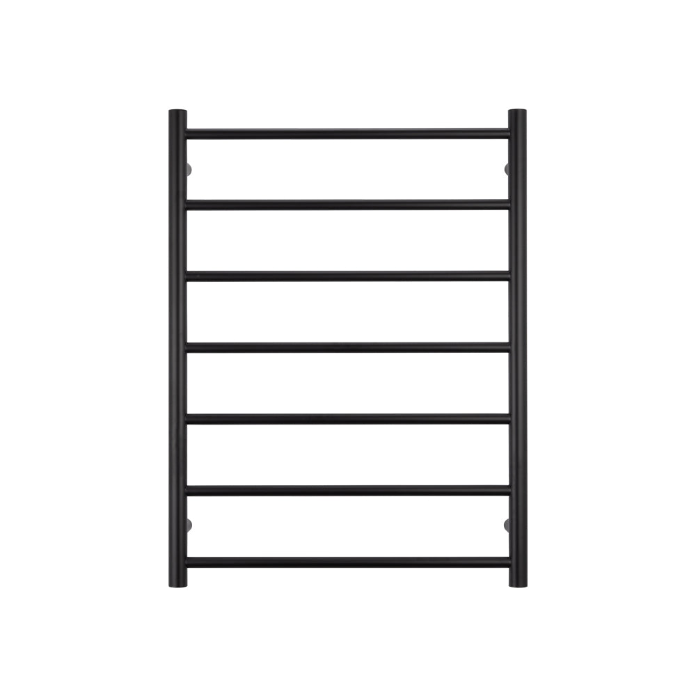 Radiant Round 7 Bar Heated Rail 600mmx800mm (Right Wiring) Matte Black BRTR01RIGHT