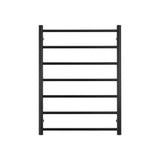 Radiant Round 7 Bar Heated Rail 600mmx800mm (Right Wiring) Matte Black BRTR01RIGHT