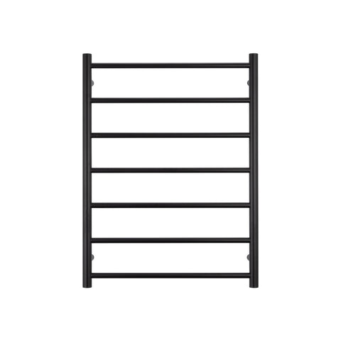Radiant Round 7 Bar Heated Rail 600mmx800mm (Right Wiring) Matte Black BRTR01RIGHT