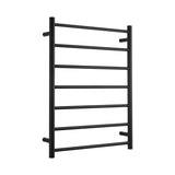 Radiant Round 7 Bar Heated Rail 600mmx800mm (Left Wiring) Matte Black BRTR01LEFT