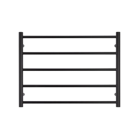 Radiant Matte Black 750 x 550mm Round Heated Towel Rail (Right Wiring) BRTR03RIGHT