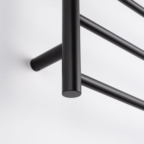 Radiant Matte Black 750 x 550mm Round Heated Towel Rail (Right Wiring) BRTR03RIGHT