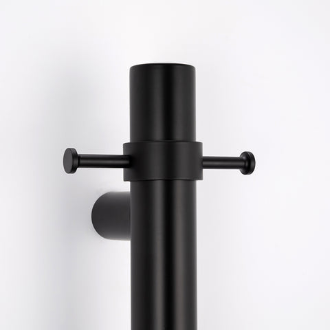 Radiant Vertical Round Single Bar Heated Matte Black BLK-VTR-950