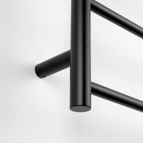 Radiant Matte Black 700 x 1130mm Round Non Heated Towel Rail BLTR02