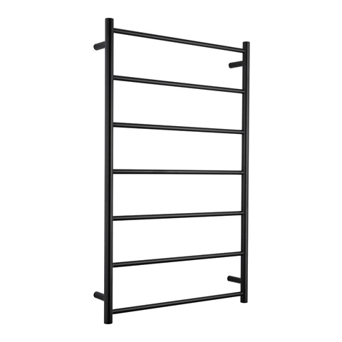 Radiant Matte Black 700 x 1130mm Round Non Heated Towel Rail BLTR02