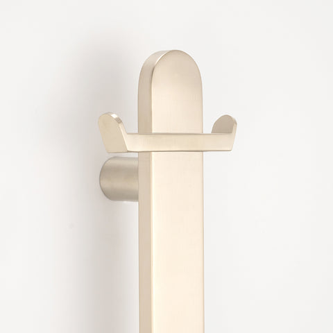 Radiant Non Heated Single Bar Towel Rail Flat Profile Vertical 930mm Brushed Nickel NH-BN-FVTR-930