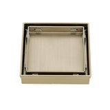 Radiant Tile Insert Square Shower Grate 100 mm + 38mm Outlet Warm Brushed Nickel 316-WBN-RGS-100-38