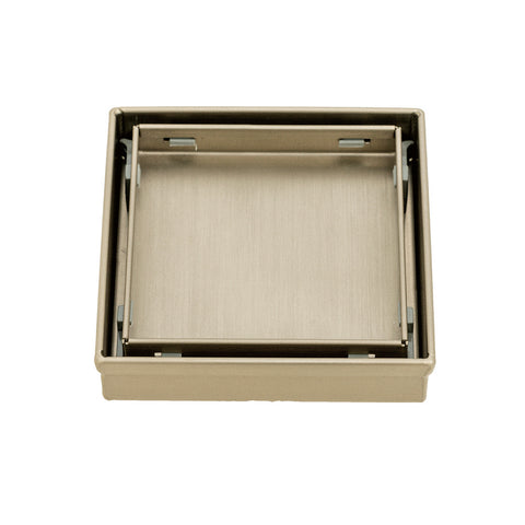 Radiant Tile Insert Linear Shower Grate 100mm (38mm outlet) Brushed Nickel 316-BN-RGS-100-38