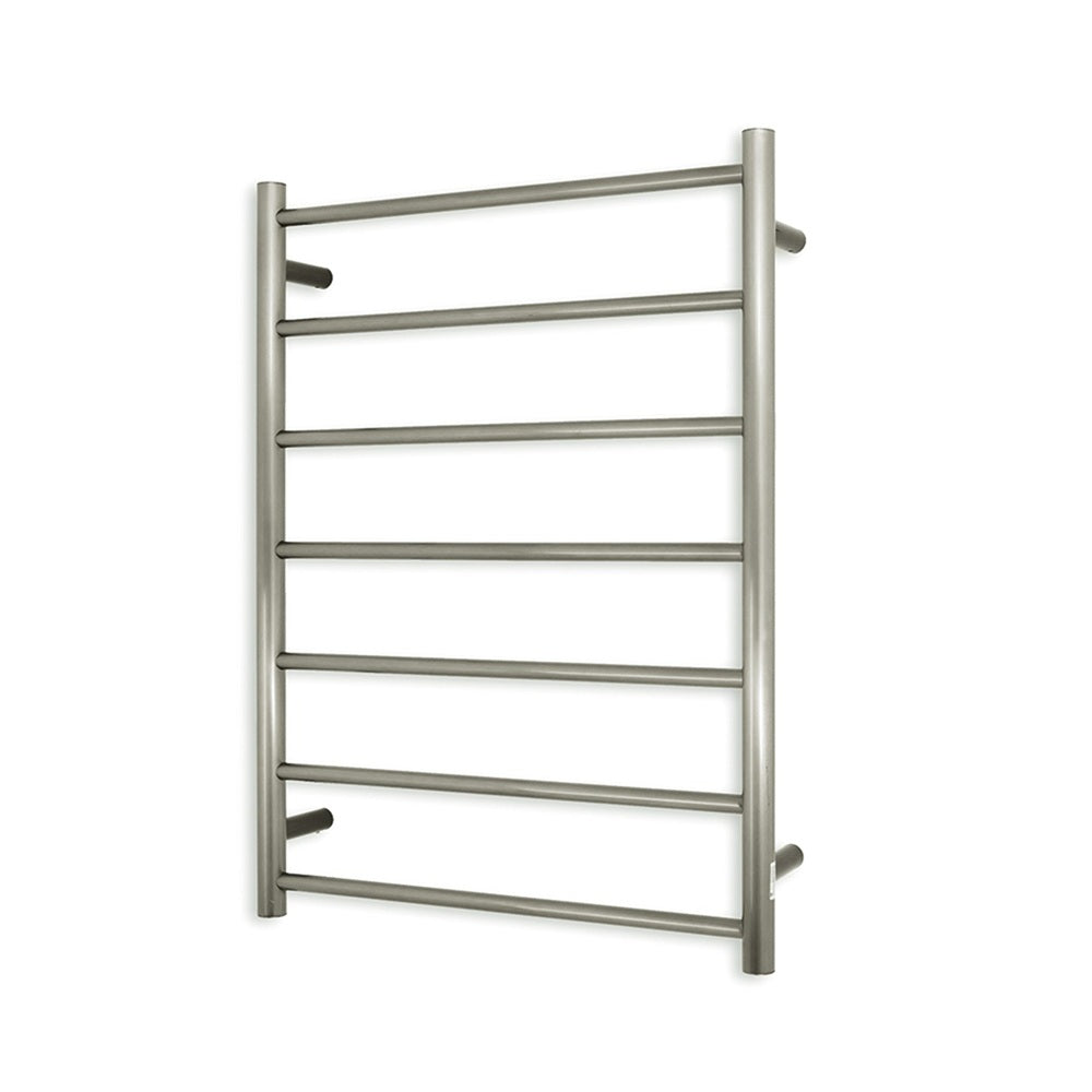 Radiant Round Heated Towel Rail 600x800mm Left Cool Brushed Nickel CBN-RTR01LEFT