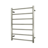 Radiant Round Heated Towel Rail 600x800mm Left Cool Brushed Nickel CBN-RTR01LEFT