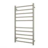 Radiant Round Heated Towel Rail 600x1100mm Left Brushed Nickel CBN-RTR02LEFT