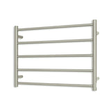 Radiant Round Heated Towel Rail 750x550mm Left Cool Brushed Nickel CBN-RTR03LEFT