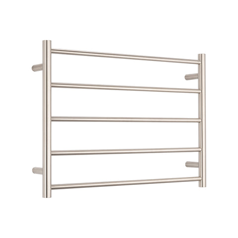 Radiant Brushed Nickel 750 x 550mm Round Heated Towel Rail (Left Wiring) BN-RTR03LEFT