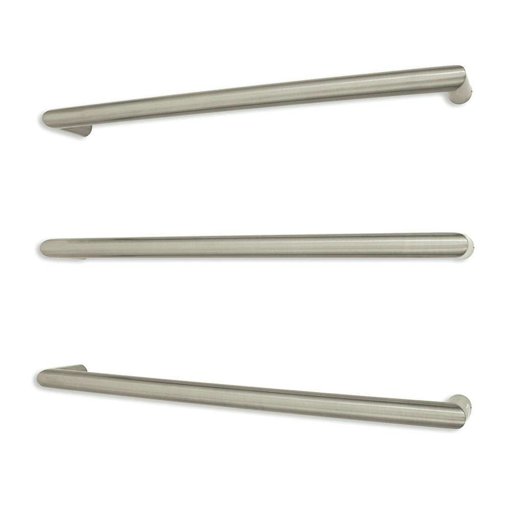 Radiant Round Single Bar Towel Rail 650mm Cool Brushed Nickel CBN-SBRTR-650