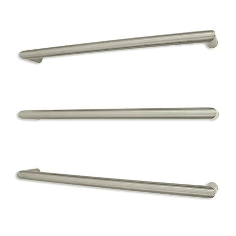 Radiant Round Single Bar Towel Rail 650mm Cool Brushed Nickel CBN-SBRTR-650