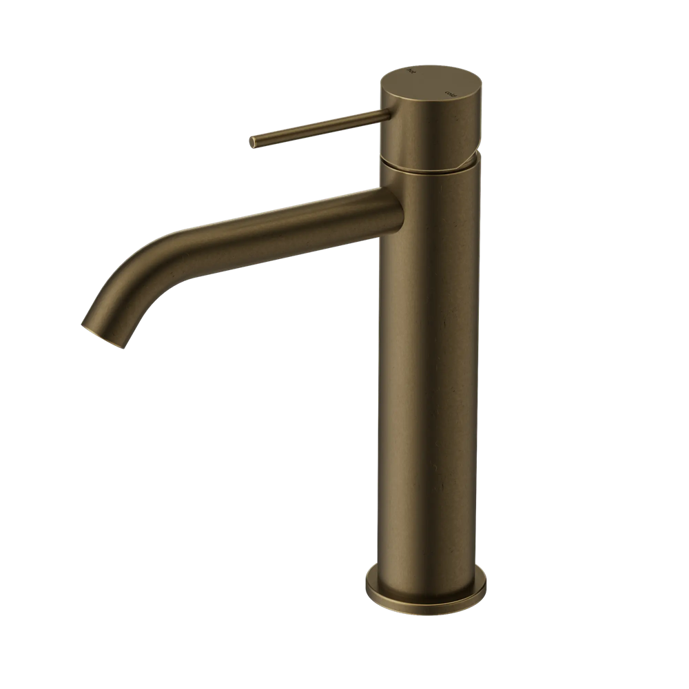 Nero Mecca Mid Tall Basin Mixer Tumbled Antique Brass NR221901ETA