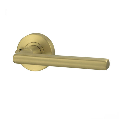 Lockwood Vivid Lever V4 Privacy Set with Latch Satin Brass VIV2/V4SBPVD