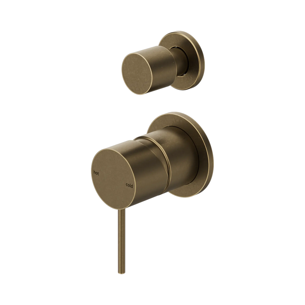 Nero Mecca Shower Mixer Diverter Trim Kit Only Separate Plates Tumbled Antique Brass NR221911STTA