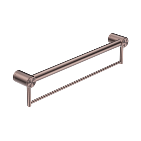 Nero Mecca Care 32mm Grab Rail With Towel Holder 600mm Brushed Bronze NRCR3224BBZ