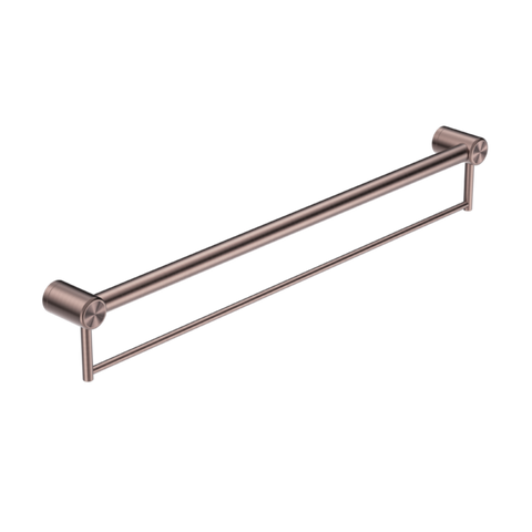 Nero Mecca Care 32mm Grab Rail With Towel Holder 900mm Brushed Bronze NRCR3230BBZ