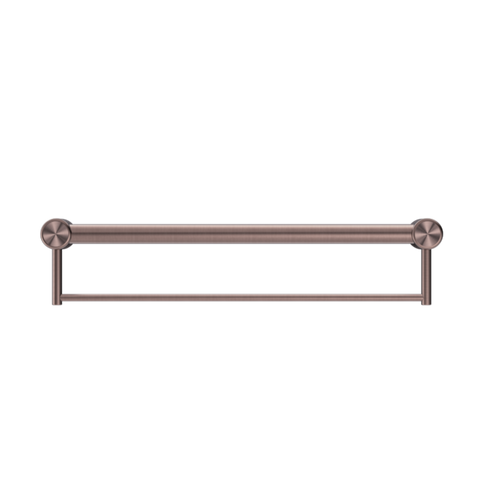 Nero Mecca Care 32mm Grab Rail With Towel Holder 600mm Brushed Bronze NRCR3224BBZ