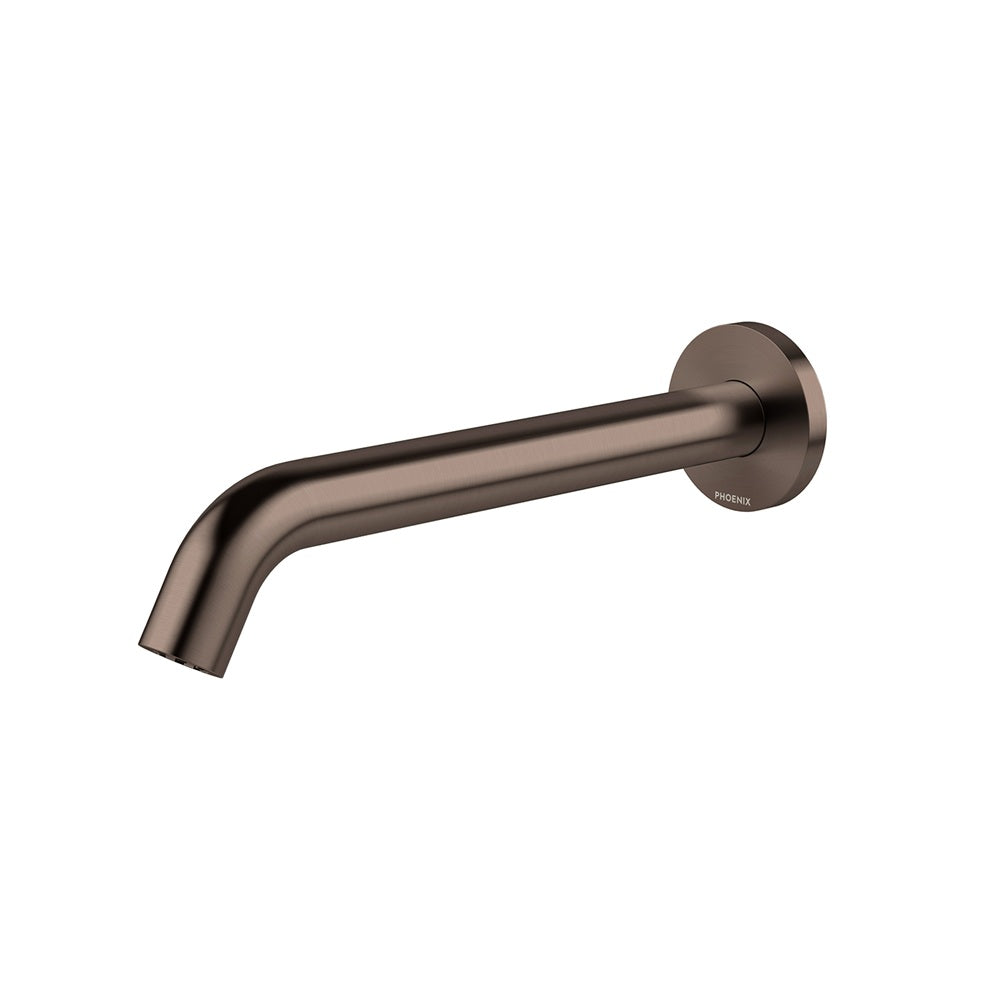 Phoenix Vivid Mkii Wall Basin / Bath Outlet 240mm Curved Brushed Bronze 146-0830-24-1
