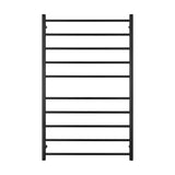 Radiant Matte Black 750 x 1200mm Round Heated Towel Rail (Left Wiring) BRTR04LEFT