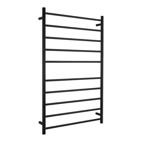 Radiant Matte Black 750 x 1200mm Round Heated Towel Rail (Right Wiring) BRTR04RIGHT