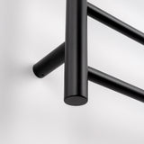 Radiant Matte Black 750 x 1200mm Round Heated Towel Rail (Left Wiring) BRTR04LEFT
