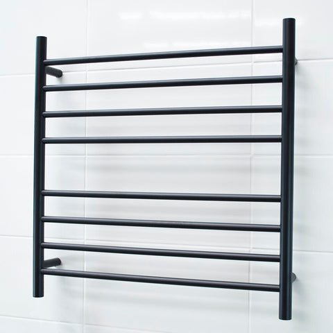 Radiant Matte Black 750 x 750mm Round Heated Towel Rail (Right Wiring) BRTR06RIGHT