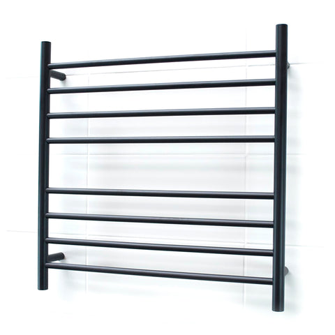 Radiant Matte Black 750 x 750mm Round Heated Towel Rail (Right Wiring) BRTR06RIGHT