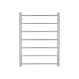 Radiant Low Voltage Brushed Satin 600 x 800mm Round Heated Towel Rail (Left Wiring) 12V-BRU-RTR01LEFT