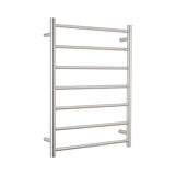 Radiant Round 7 Bar Heated Rail 600mmx800mm (Right Wiring) Satin Brushed BRU-RTR01RIGHT