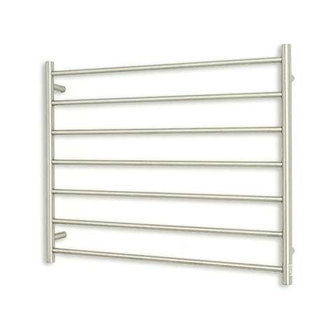 Radiant Brushed 900 x 750mm Round Heated Towel Rail (Left Wiring) BRU-RTR08LEFT