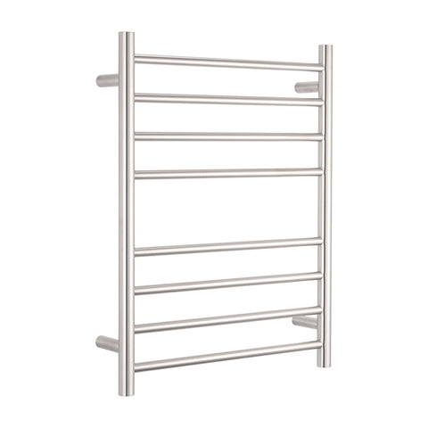 Radiant Brushed 530 x 700mm Round Heated Towel Rail (Left Wiring) BRU-RTR530LEFT