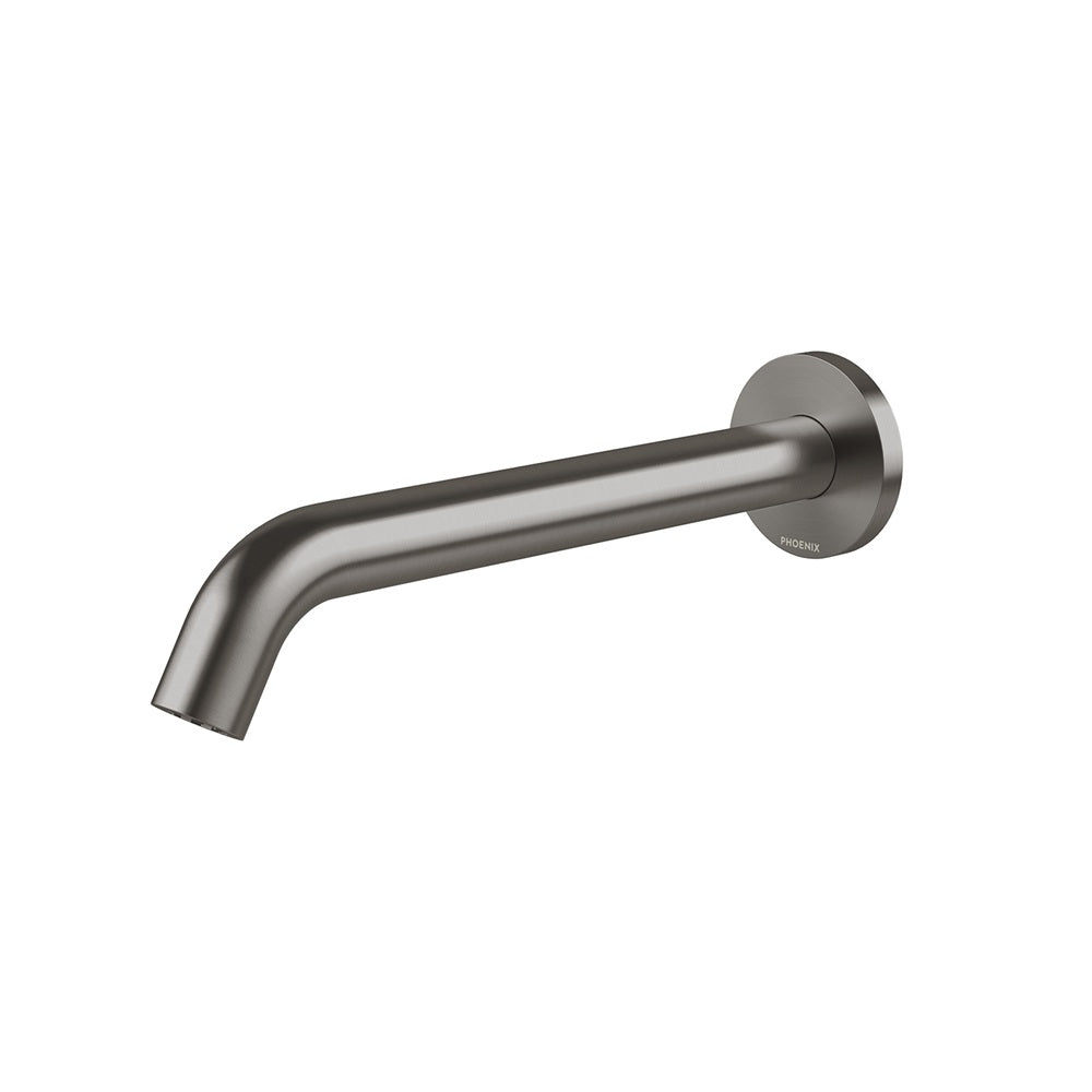 Phoenix Vivid Mkii Wall Basin / Bath Outlet 240mm Curved Brushed Carbon 146-0830-31-1
