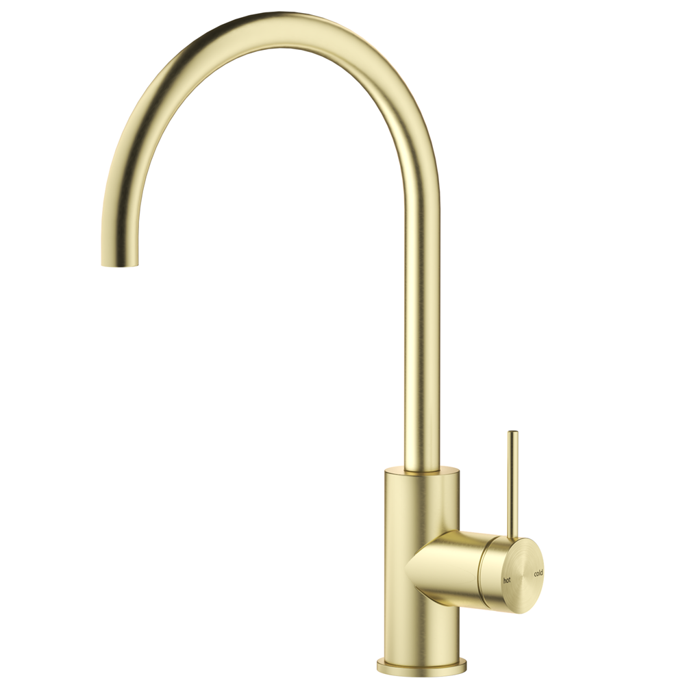 Bella Vista Mica Gooseneck Sink Mixer French Gold SM-5-FG