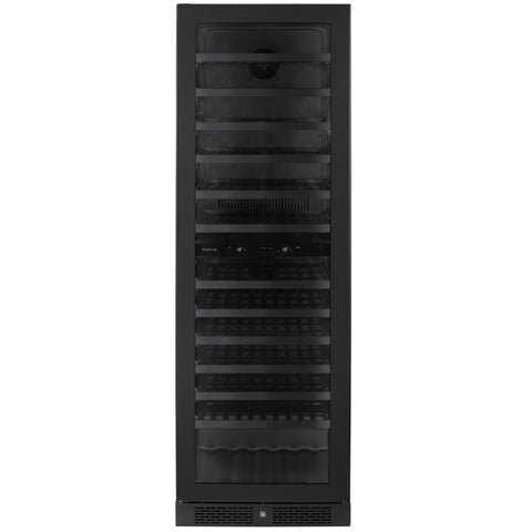 Artusi Dual Zone Wine Cooler 125 Bottle Reversable Door Matte Black AWC154BV