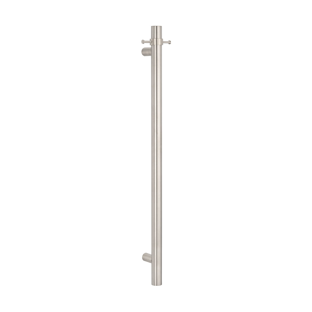 Radiant Vertical Single Heated Towel Bar 40x950mm Cool Brushed Nickel CBN-VTR-950