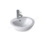 Seima Chios 205 Semi Recessed Basin w/ Overflow 500x445mm (3 Taphole) Gloss White 191474