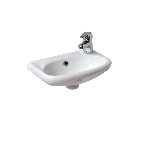 Seima Chios 512 Wall Hung Basin w/ Overflow 385x250mm (No Taphole) Gloss White 191489