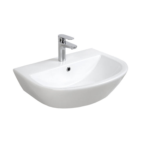 Seima Chios 600 Wall Hung Care Basin w/ Overflow 600x445mm (No Taphole) Gloss White 192747