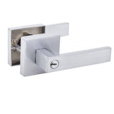 Trio Entrance Everest Square Lever 70mm Rosette Satin Chrome WQL400SCC
