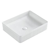 Seima Cleo 501 Fluted Rectangle Above Counter Basin 500x360mm (No taphole) Matte White 192625