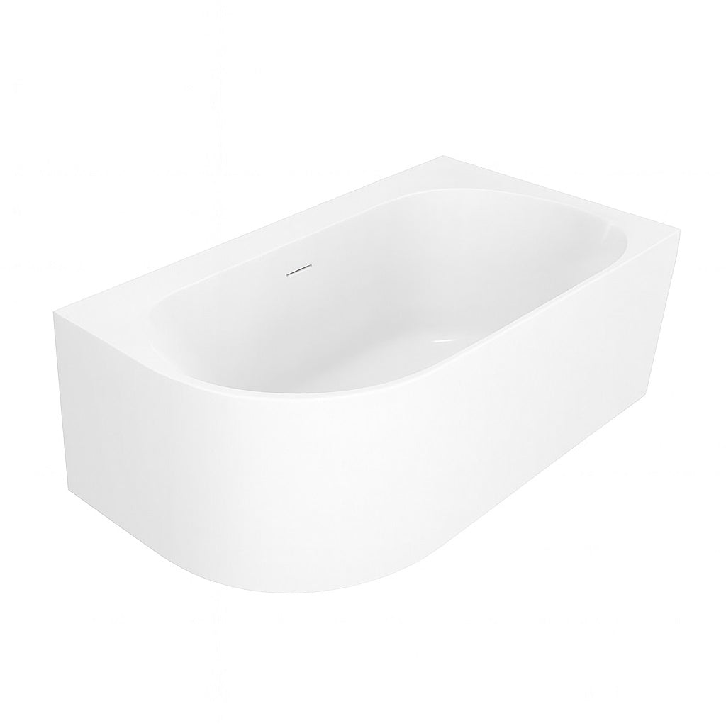 Amelie Deauville Corner Freestanding Bath 1700mm (Right Hand Corner) With Overflow Gloss White BDOKIN1700CBRIGHT-OF