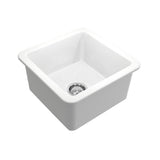 Turner Hastings KIT Cuisine Inset / Undermount Fireclay Sink 460x460mm (w/ Overflow Incl. Waste) Matte White CU463FSMWOF