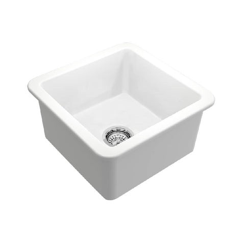 Turner Hastings Cuisine Inset / Undermount Fireclay Sink 460x460mm Matte White CU463FSMW